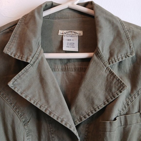 Z Cavaricci Jacket with front pocket, green, long sleeve, casual wear. - Picture 2 of 7